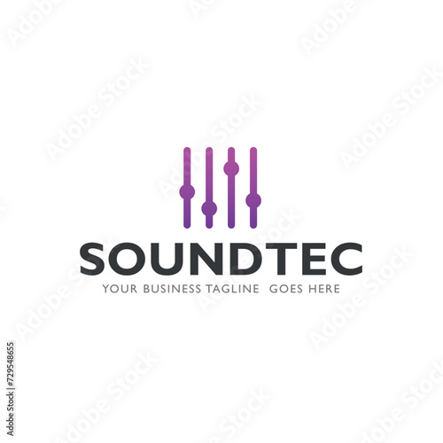 Simple music logo template design vector