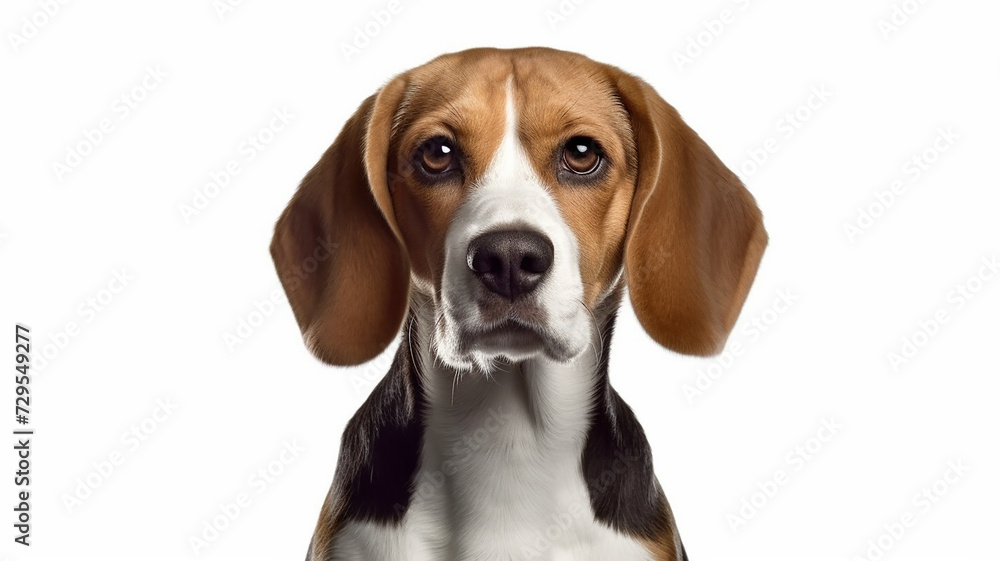 beagle head isolated on white