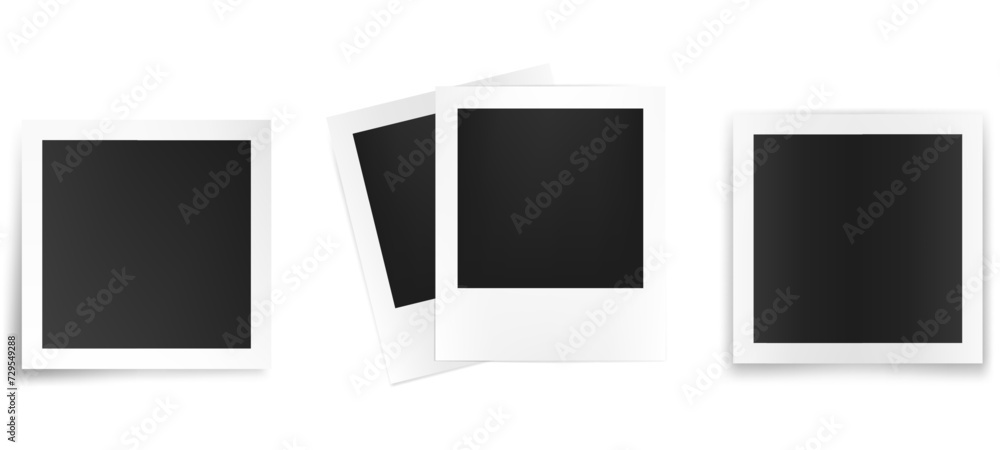 Vector retro photo frames with shadow isolated on white background. Vector retro photo frames with shadow isolated on white background.