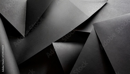 geometric shapes of black paper composition abstract