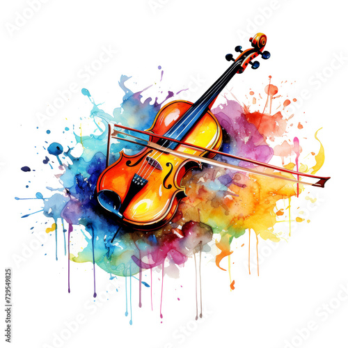 music watercolor background isolated