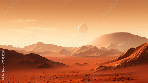 Desert landscape, sand dunes with wavy pattern