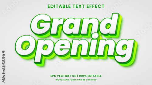 Grand opening 3d editable text effect