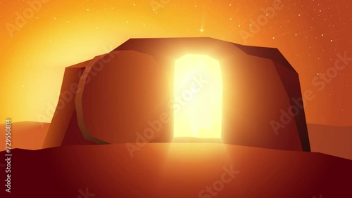 Biblical motion graphic series, the resurrection of Jesus or resurrection of Christ photo
