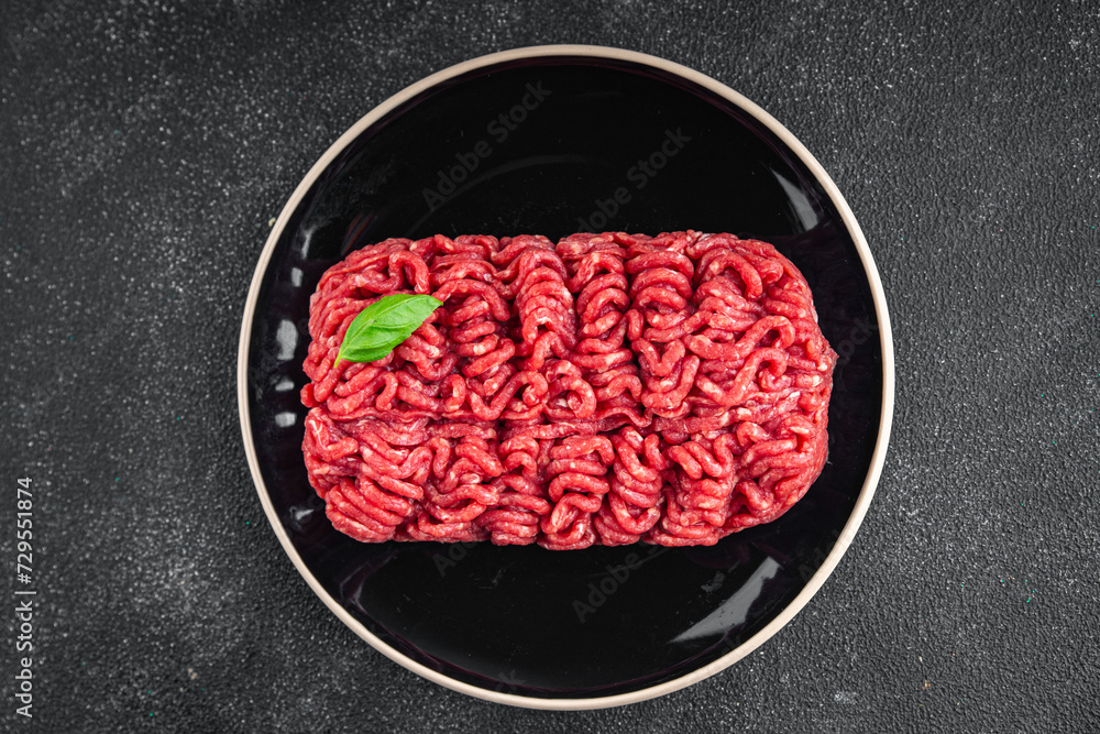 fresh minced meat beef meat tasty fresh healthy eating cooking appetizer meal food snack on the table copy space food background rustic 