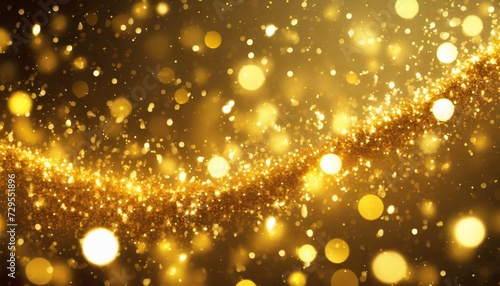golden christmas particles and sprinkles for a holiday celebration like christmas or new year shiny golden lights wallpaper background for ads or gifts wrap and web design generative ai