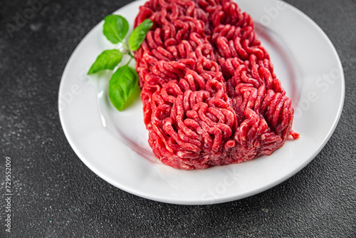 fresh minced meat beef meat tasty fresh healthy eating cooking appetizer meal food snack on the table copy space food background rustic 