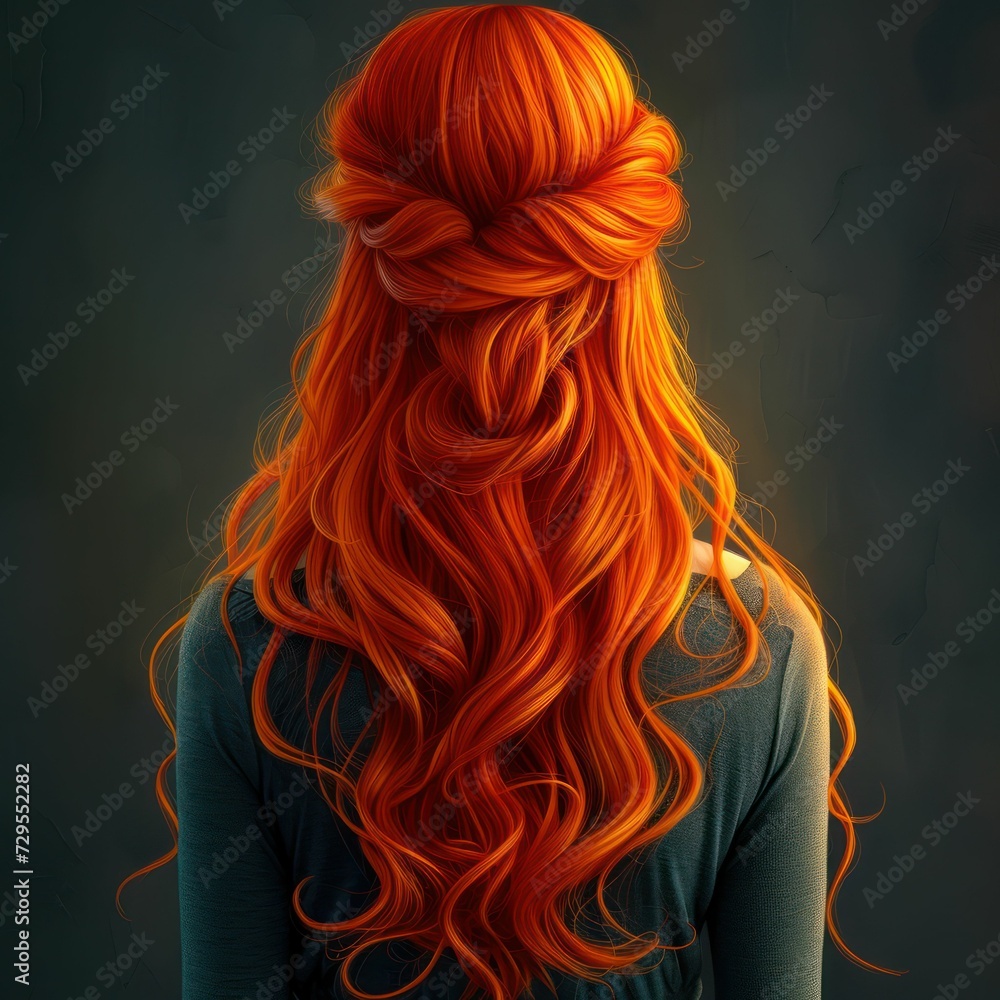 the girl with the long hair braided back. the girl with the long hair braided back.
