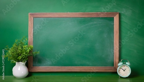 blank green chalkboard