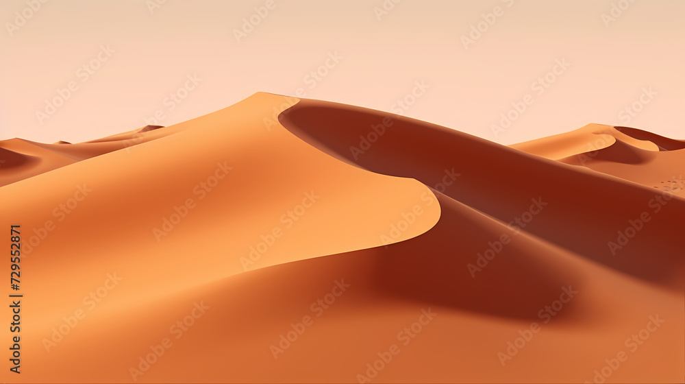 Fototapeta premium Desert landscape, sand dunes with wavy pattern