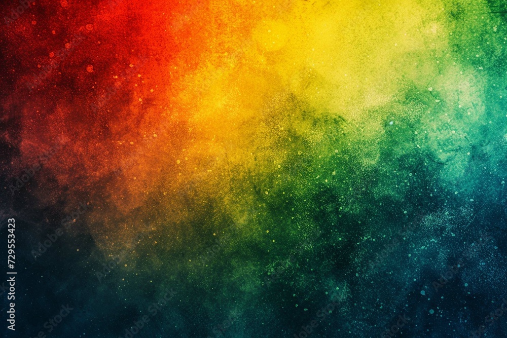 Rainbow red yellow blue green , empty space grainy noise grungy texture color gradient rough abstract background , shine bright light and glow template