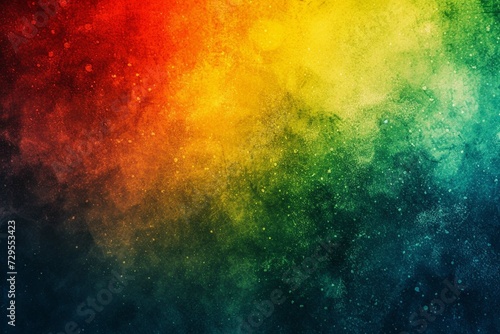 Rainbow red yellow blue green , empty space grainy noise grungy texture color gradient rough abstract background , shine bright light and glow template © Areesha