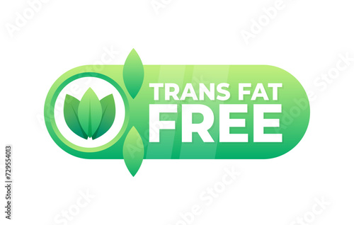 Green emblem depicting a leaf, denoting the absence of trans fats in food products