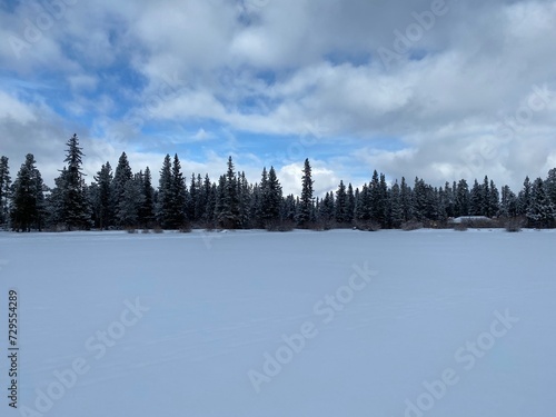 Photo of Echo Lake with Mount Blue Sky in the Colorado Rocky Mountains in Winter © patrimonio designs