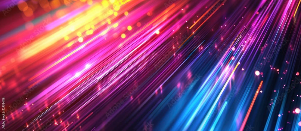 Digital science futuristic technology light rays stripes lines light background. AI generated - obrazy, fototapety, plakaty 
