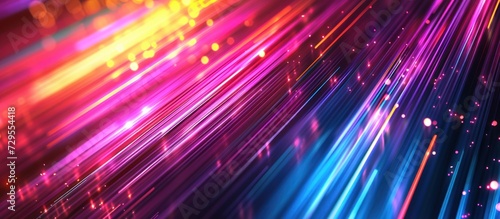 Digital science futuristic technology light rays stripes lines light background. AI generated photo