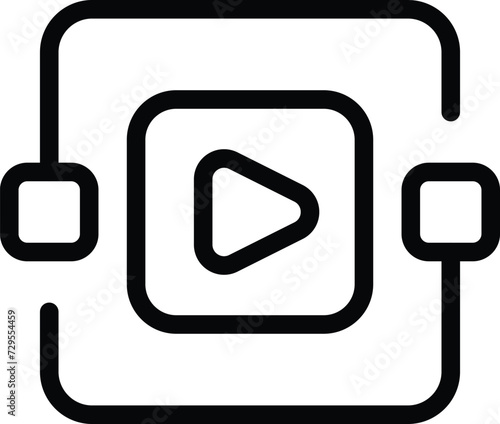 Video online share icon outline vector. Viral content. Social media
