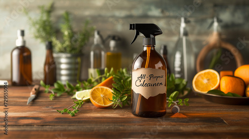 Handcrafted All-Purpose Cleaner, Eco-Friendly Cleaning Concept