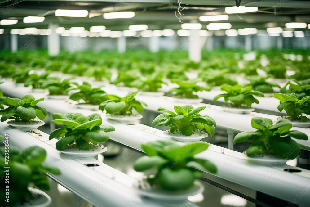 Plants growing in nutrientrich water without soil, demonstrating the