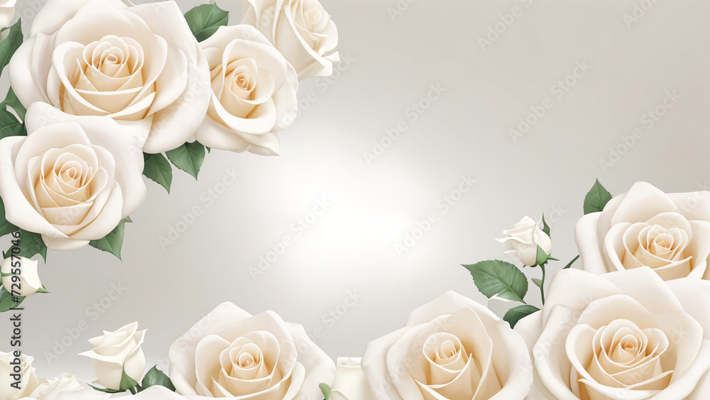 card with white roses