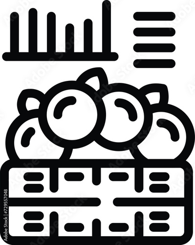 Food box icon outline vector. Farm food market. Market agronomy