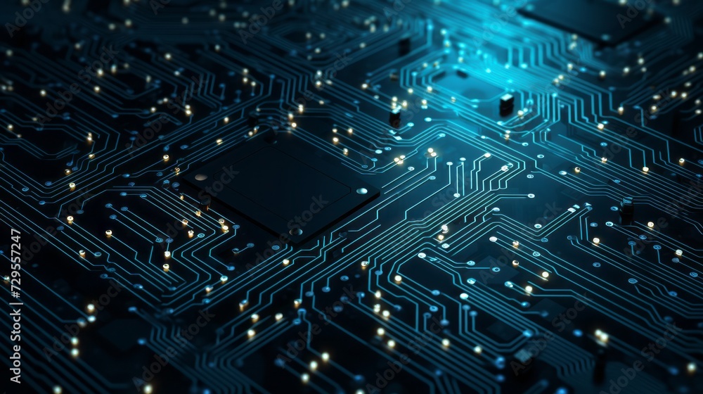 Futuristic circuit board abstract: high-tech technology concept illustration Futuristic circuit board abstract: high-tech technology concept illustration