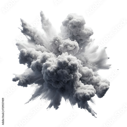 White smoke explosive with transparent background