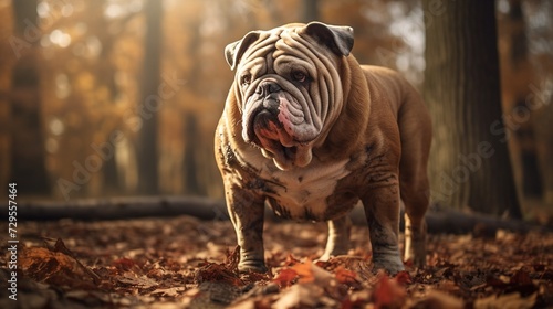 english bulldog in the park