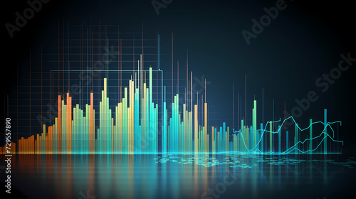 Stock market chart line concept, business chart on stock market background