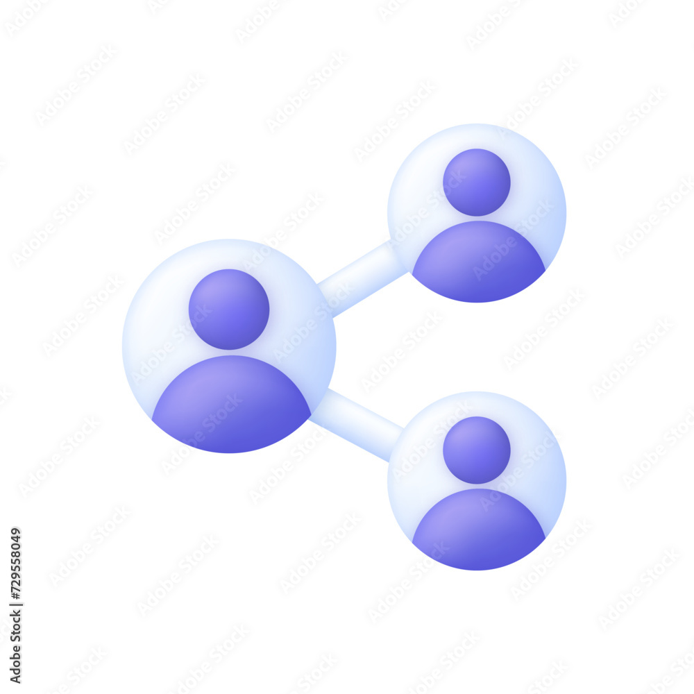 3D People network icon. Social network, connect, link, community, team, group, business concept 3D People network icon. Social network, connect, link, community, team, group, business concept