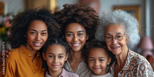 five generations of african-american women together.mother's day concept