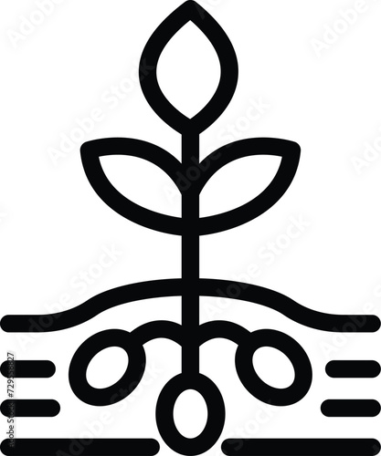 Cereal grow plant icon outline vector. Agronomy field. Farm rural land