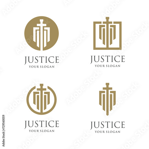 Lawyer logo design element vector idea with creative concept