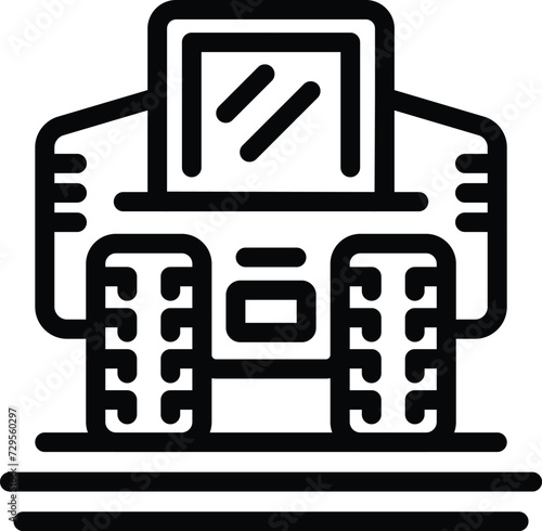 Harvester machine farm icon outline vector. Work plant field. Organic village