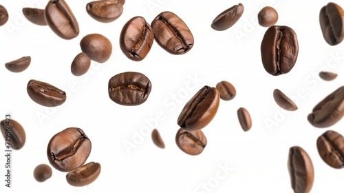 AI generated illustration of falling roasted coffee beans