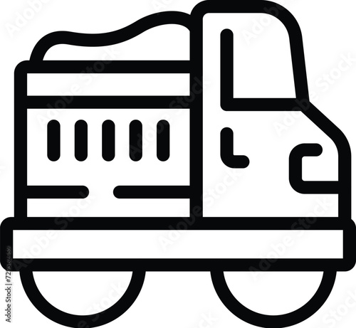 Full farm truck icon outline vector. Smart working. Food cereal delivery