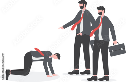 Businessmen are being blamed, The business leader pointed to the man and blamed him. Businessmen are under pressure from work

