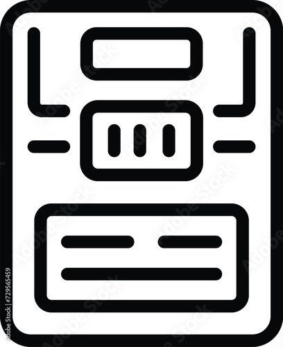 Document tag icon outline vector. Document break. Excursion skin