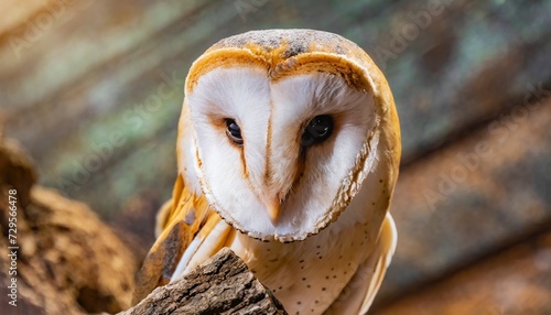 common barn owl tyto albahead close up photo