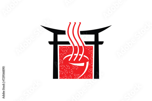 japanese food logo design with modern concept