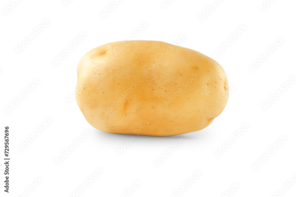 one ripe potato is isolated on a white background one ripe potato is isolated on a white background