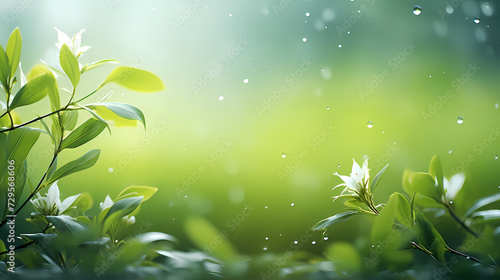 Obraz premium Spring background, green natural rustic background