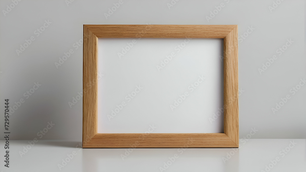 Modern oak solid wood picture frame isolated on white background, light colored Wooden horizontal blank photo frame with empty space isolated on white background, landscape frame mock up Modern oak solid wood picture frame isolated on white background, light colored Wooden horizontal blank photo frame with empty space isolated on white background, landscape frame mock up
