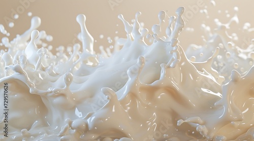 milk splash illustration in 3d in
