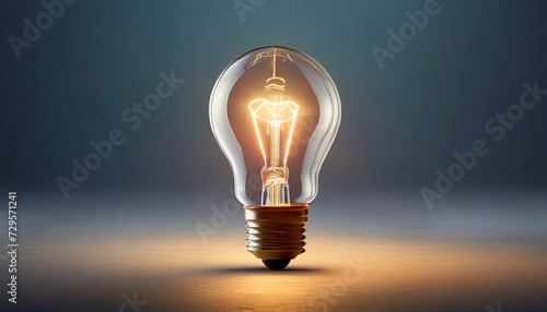 single glowing glass light bulb