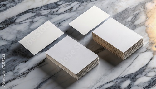 business card mock ups on white marble background three different business card mock ups 3d