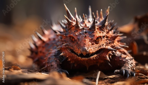 Close-Up of a Small Thorny Devil Lizard on the Ground