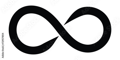 Infinity icons set. Infinity symbol, infinity space, infinity arrow, infinity loop, infinity circle. Unlimited infinity, endless line collection icons flat style. Vector photo