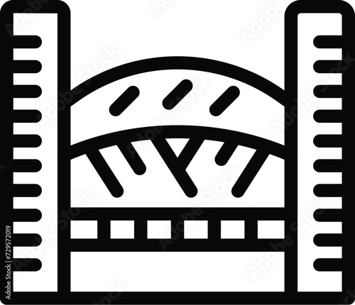 Sydney bridge icon outline vector. Construction landmark. House travel