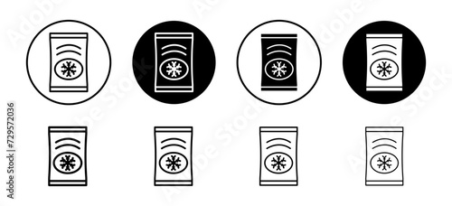 Frozen food bag vector icon set collection. Frozen food bag Outline flat Icon.
